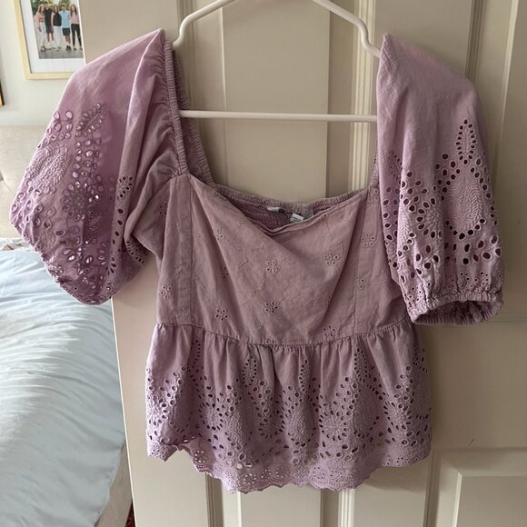 Walter Baker Novalee Top Lavender Eyelet - Picture 2 of 3